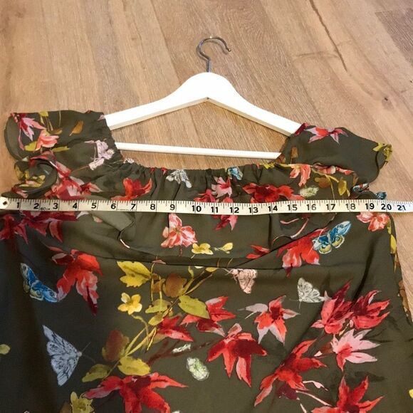 Anthropologie Mauve romantic floral top -XS - Picture 6 of 8